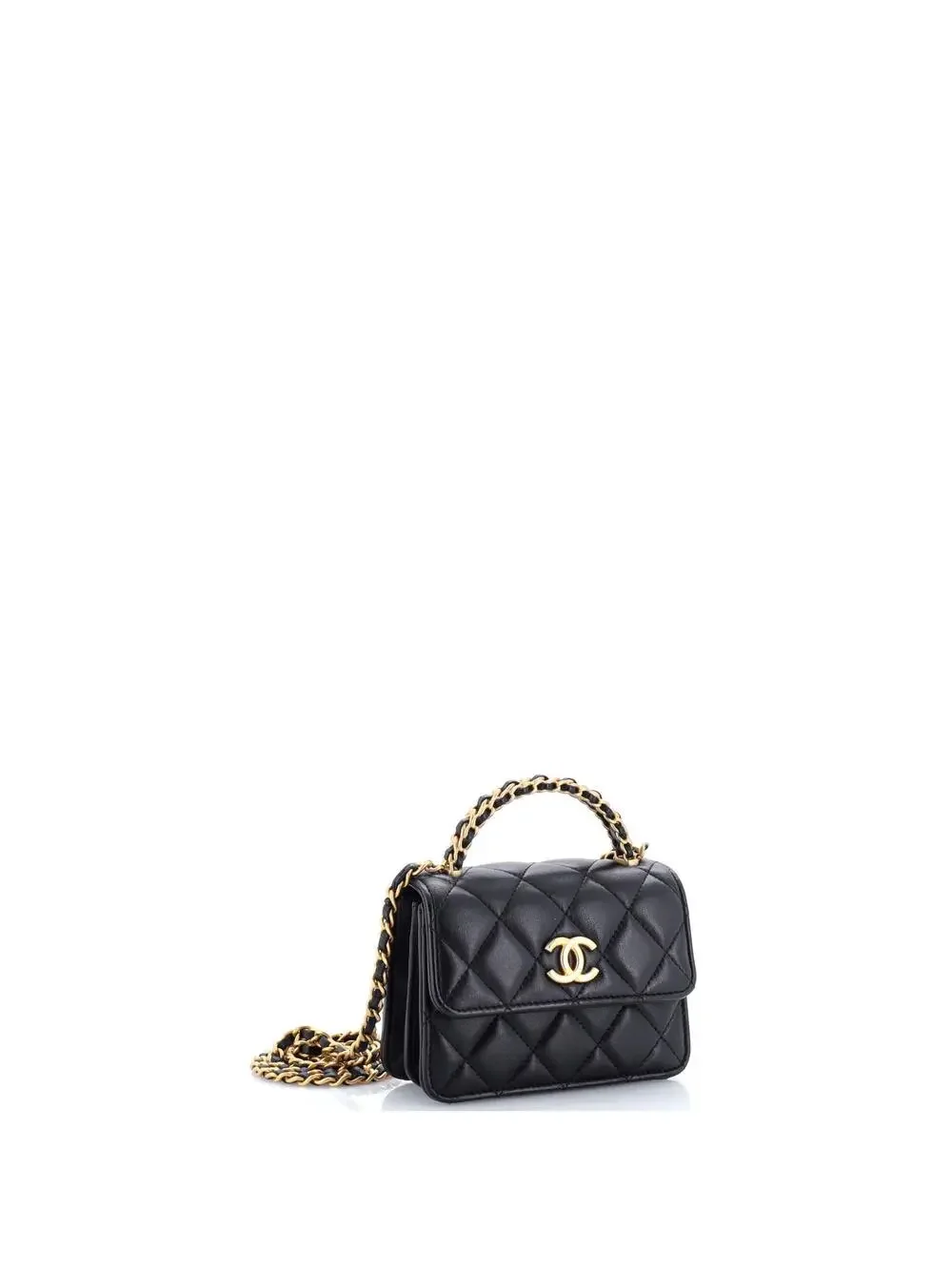 Chanel Woven Top Handle Cc Flap Clutch #239858C44B